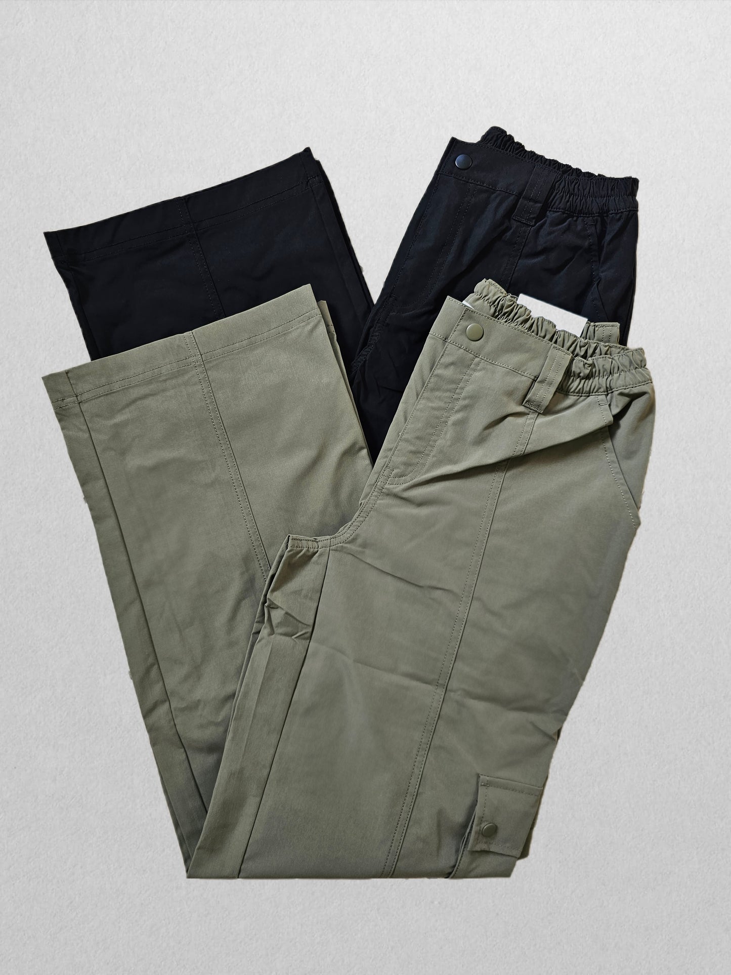 Belen Nylon Cargo Pants (Olive)