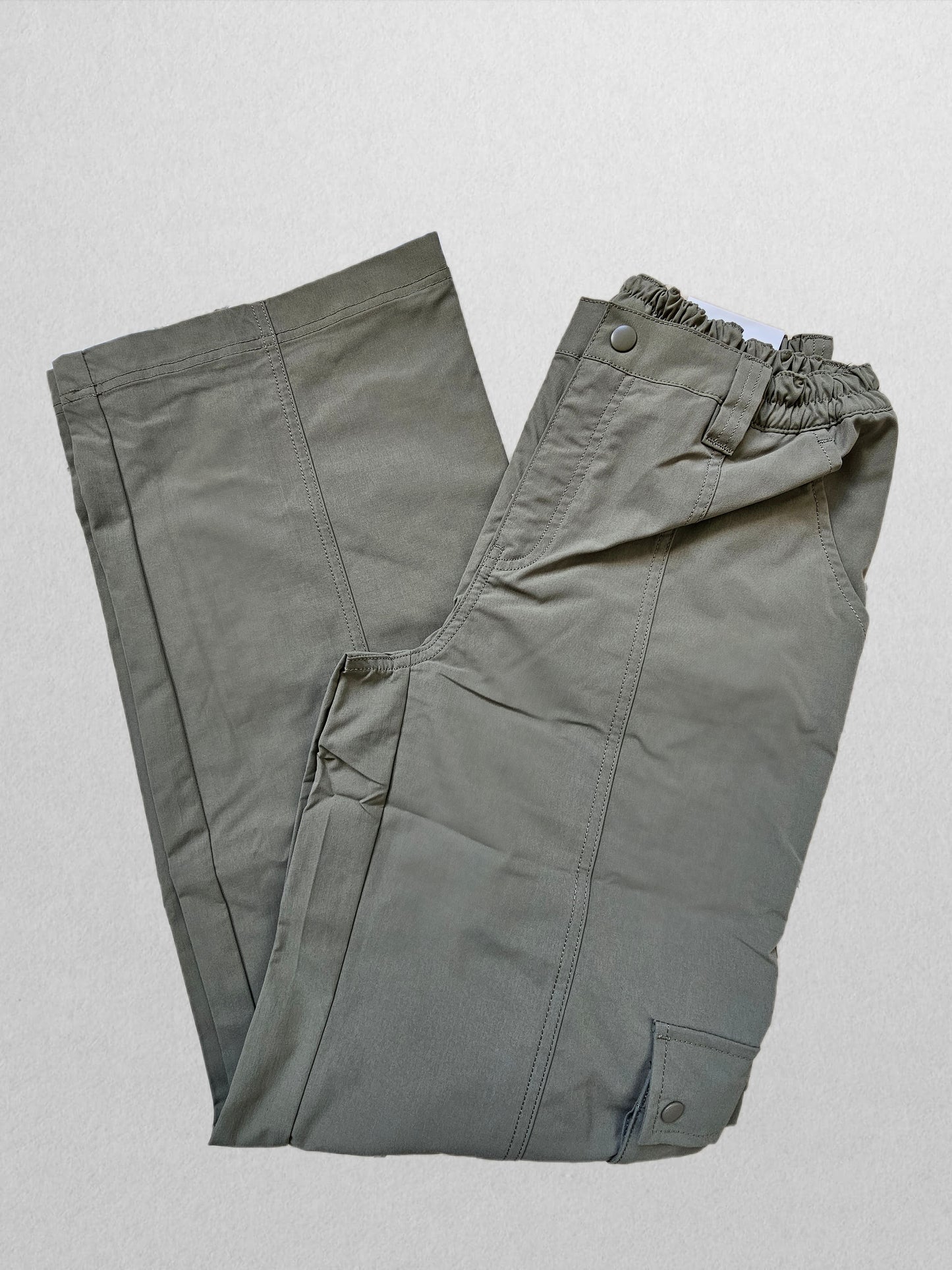 Belen Nylon Cargo Pants (Olive)