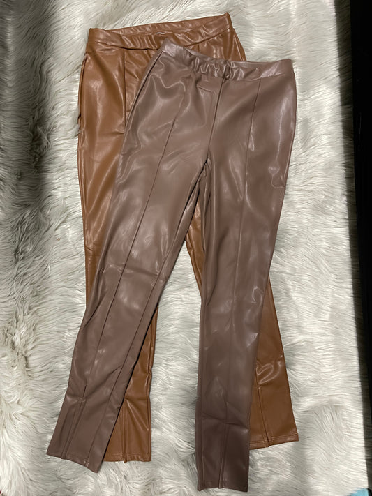 Slit Leather Pants